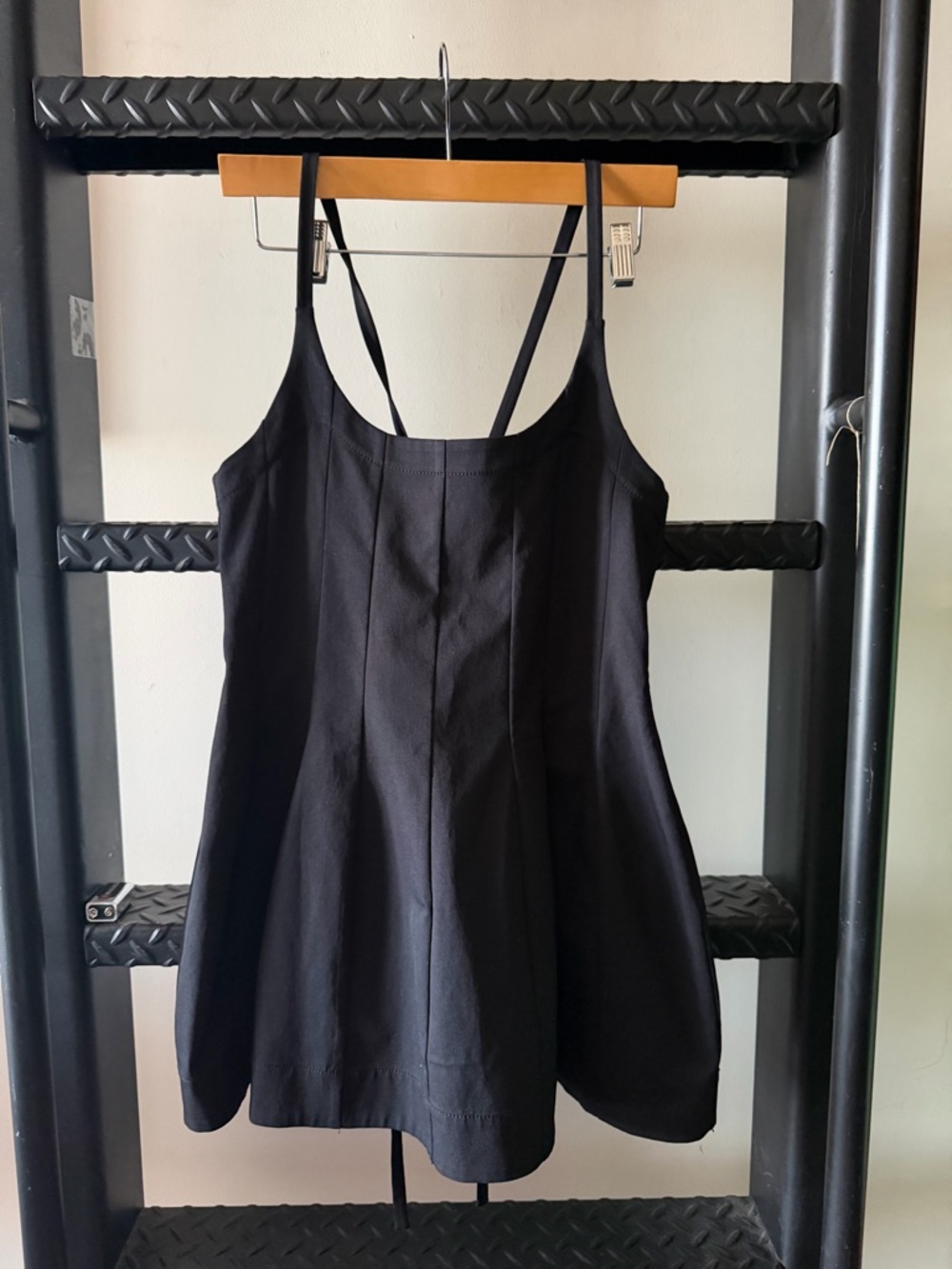 Jil Sander Black Strappy Women's Tank Tunic Dress